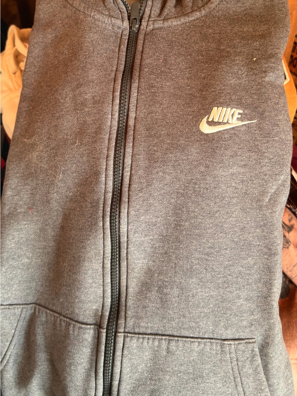 Nike Boys Dark Gray Zip Jogger Sweatpants